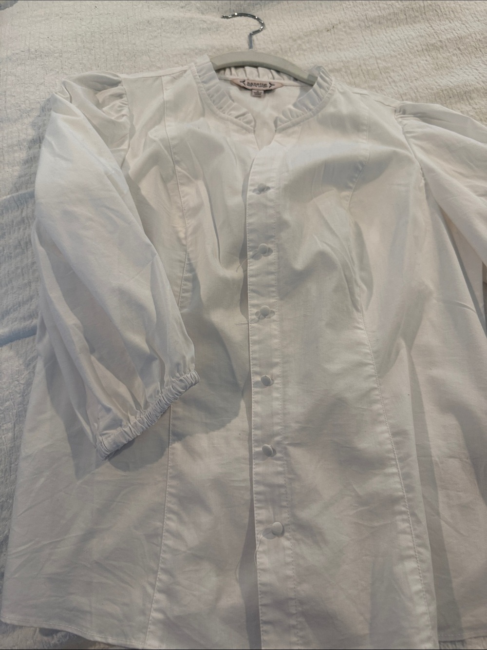 Nanette Lepore White Ruffle Collar Blouse